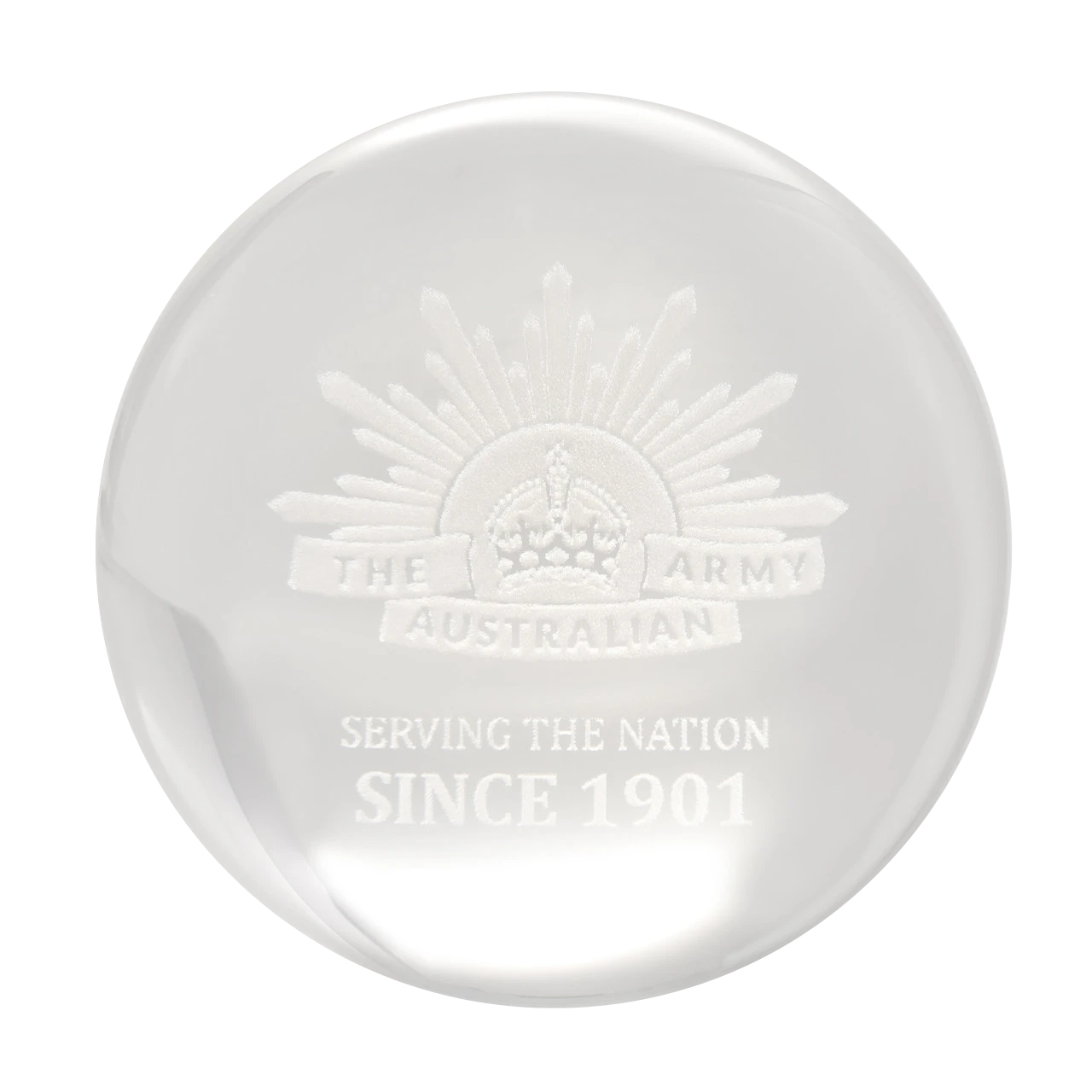 Australian Army 125th Anniversary Desk Paper Weight on a White Background
