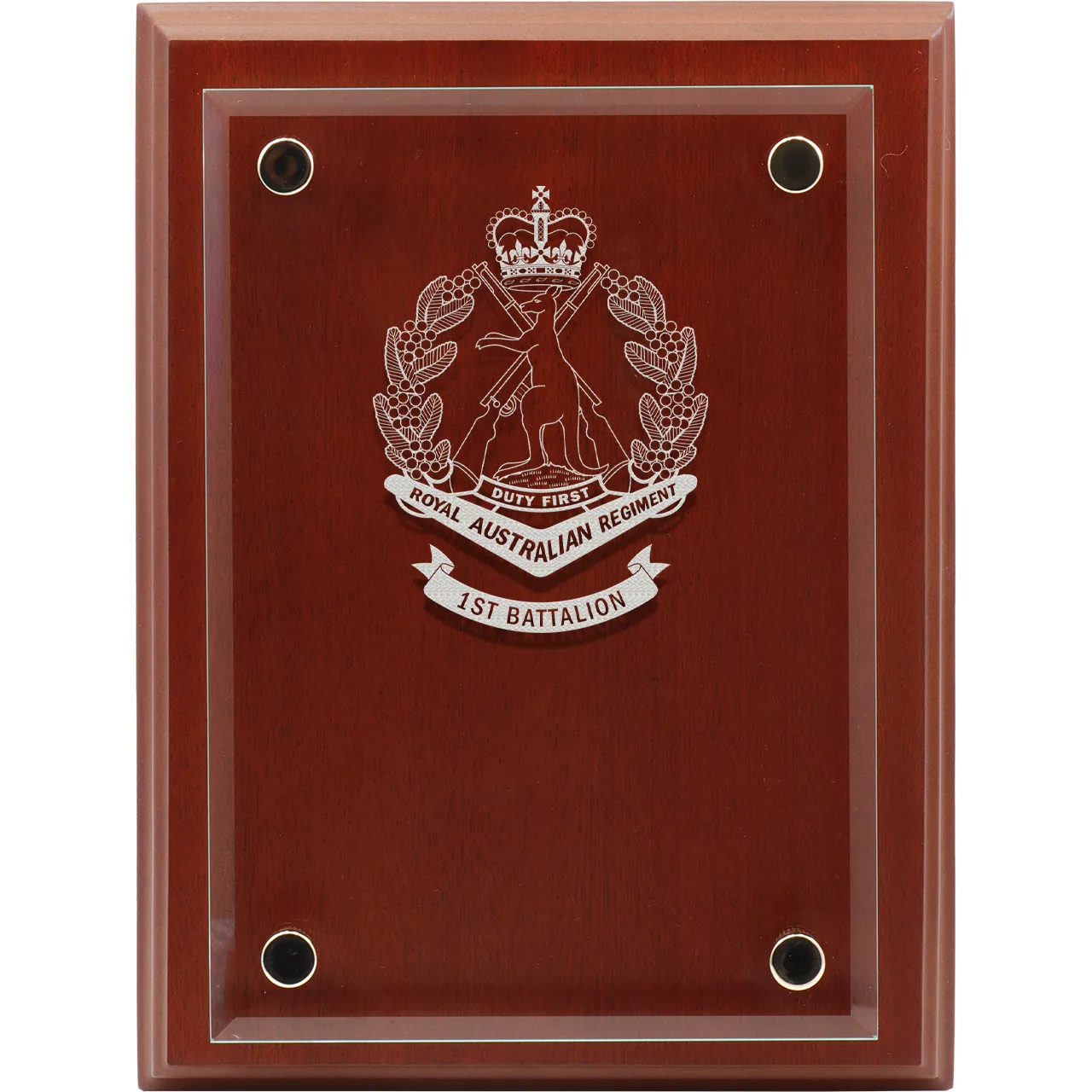 1st Battalion, RAR Delta Floating Glass Award | Engraved Plaque - Army Shop