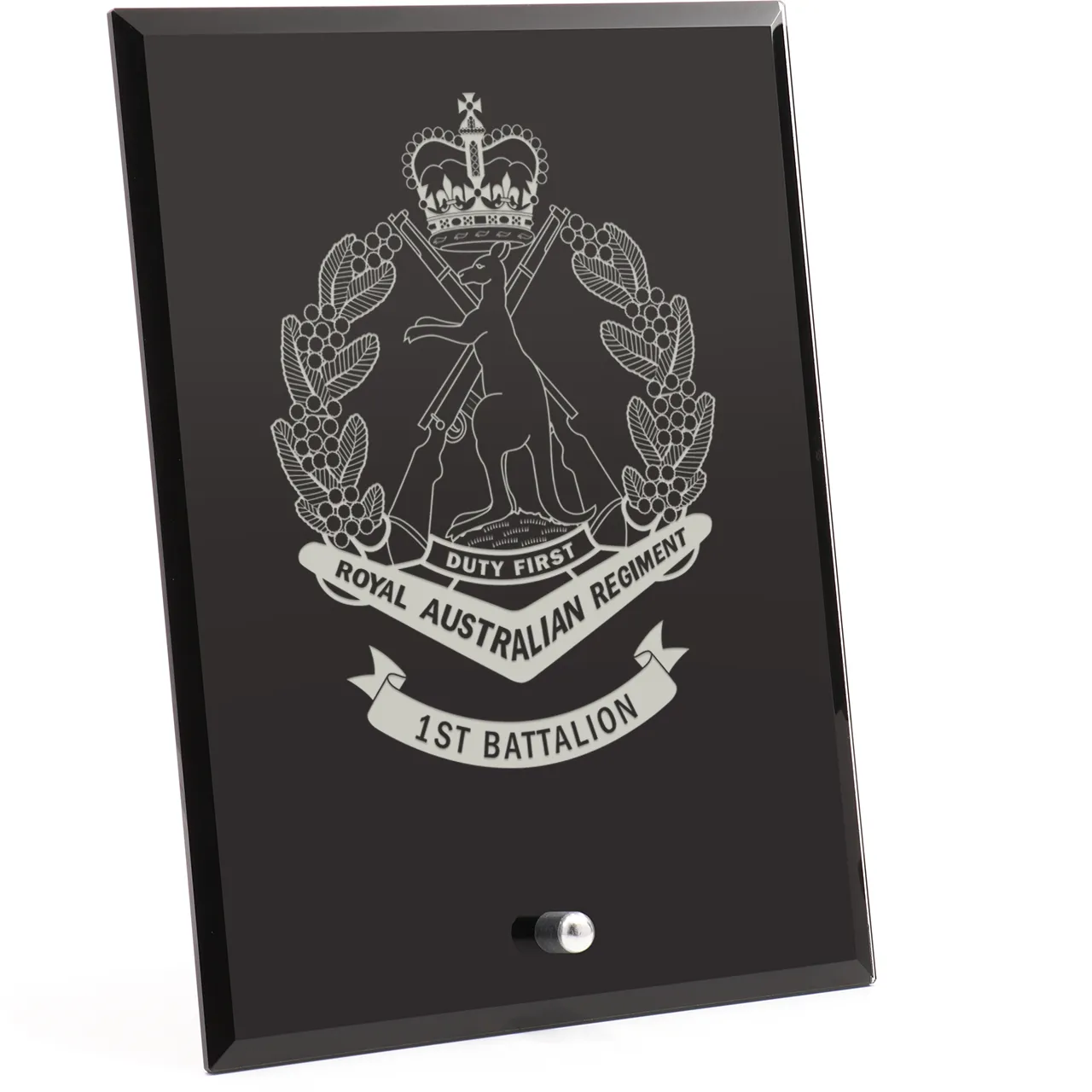 1st Battalion, RAR Nebula Black Glass Award | Engraved Plaque - Army Shop