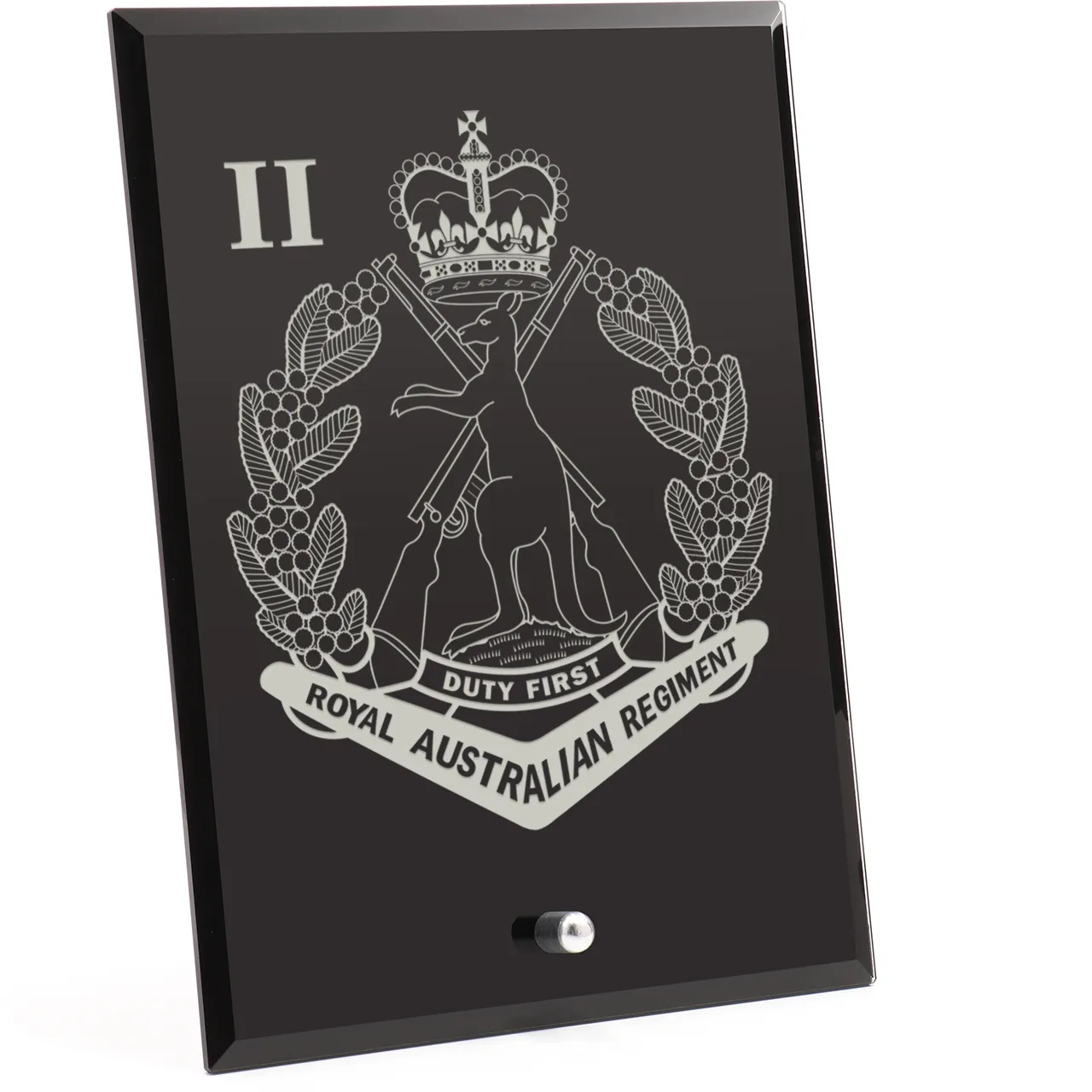 2nd Battalion, RAR Nebula Black Glass Award | Engraved Plaque - Army Shop