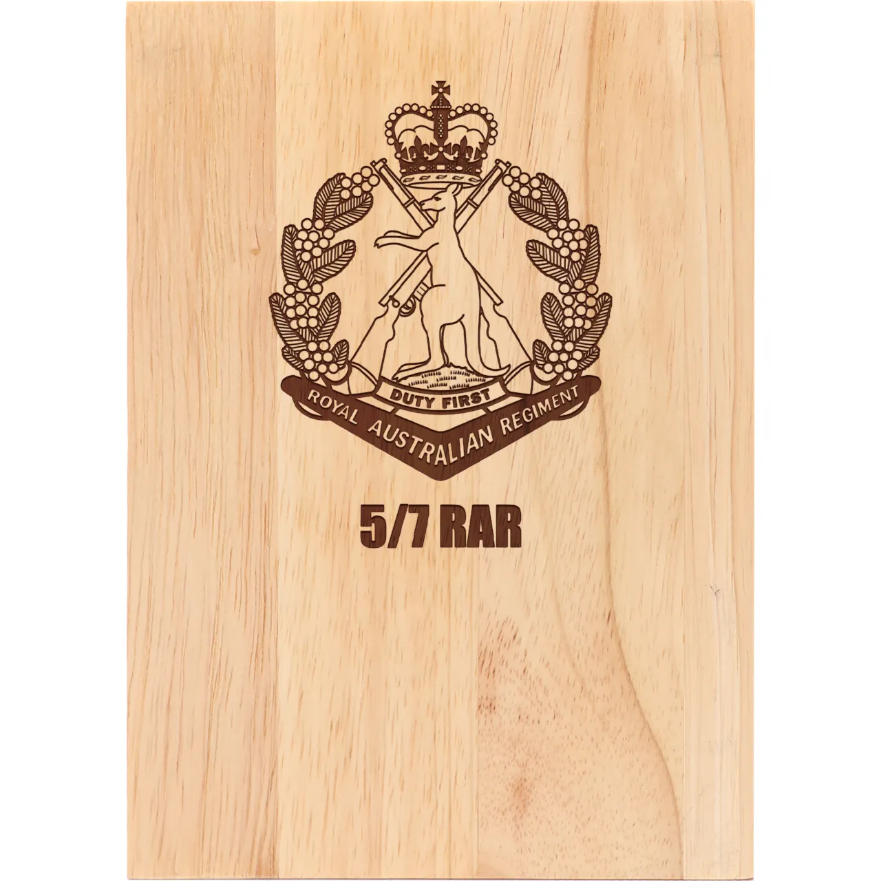 5/7 RAR Heritage Wooden Award | Engraved Plaque - Army Shop