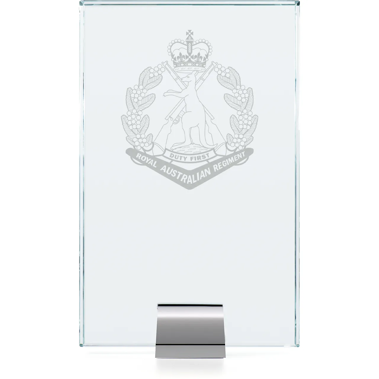Royal Australian Regiment Alpha Glass Award | Engraved Plaque - Army Shop