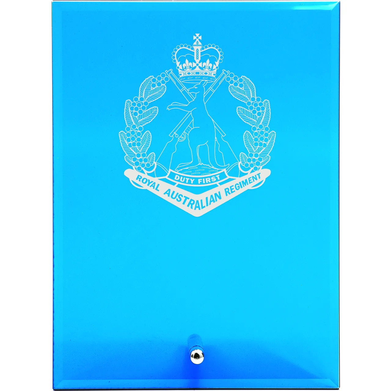 Royal Australian Regiment Nebula Blue Glass Award | Engraved Plaque ...