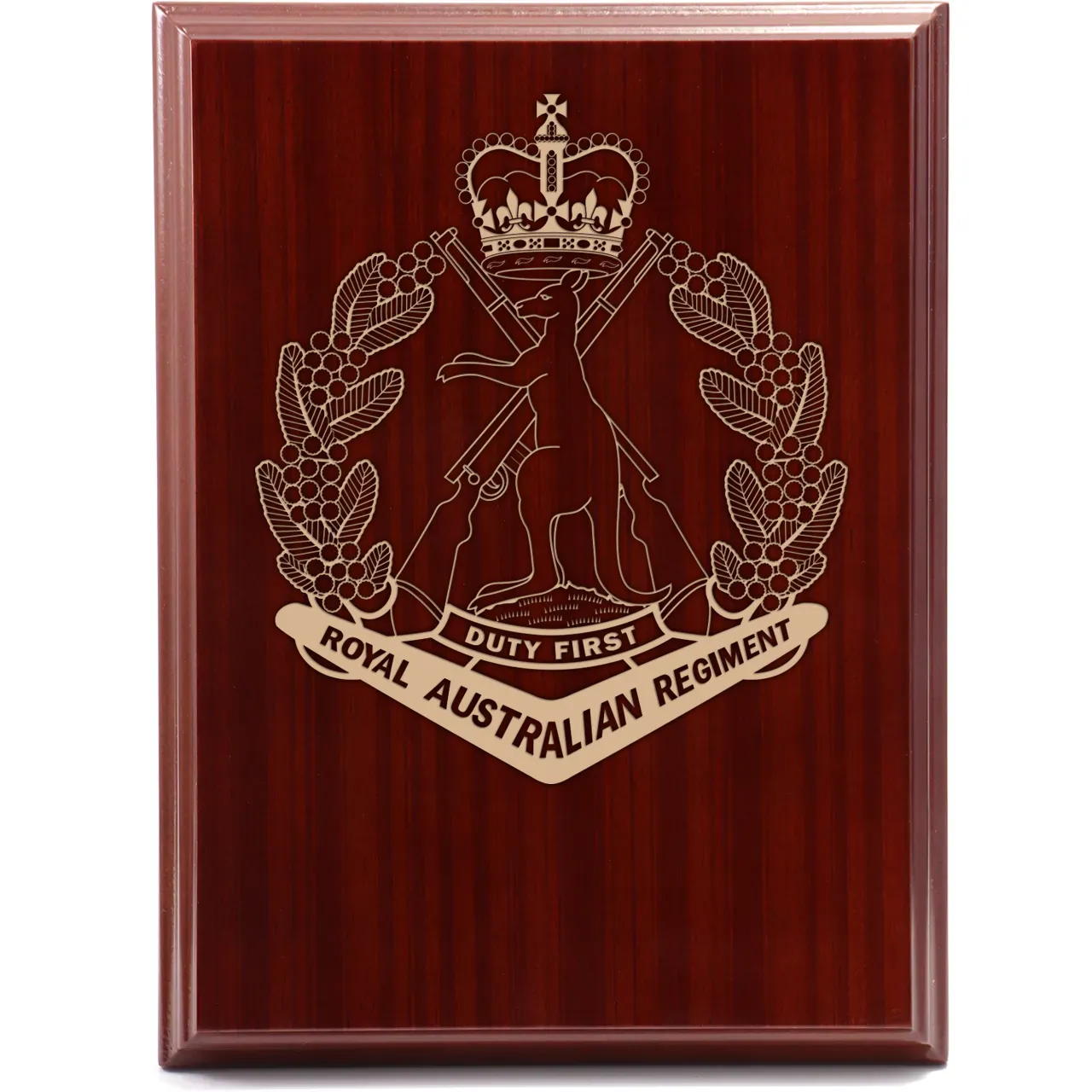 Royal Australian Regiment Omega Timber Award | Engraved Plaque - Army Shop